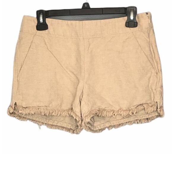 Ann Taylor LOFT Khaki Riviera Shorts Size 2 Linen Summer Casual Business - Picture 2 of 10